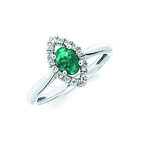 Grüner Smaragd und Diamant 3,75 Karat Verlobungsring Gold Weiß 14K - harrychadent.de