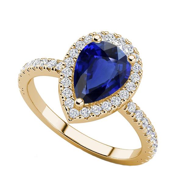 Halo Blue Sapphire Stone Ring & runde Diamanten 4,50 Karat - harrychadent.de