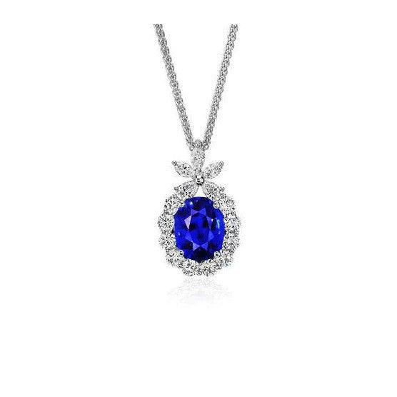 echter oval diamant 2Karat anhänger Vorderansicht