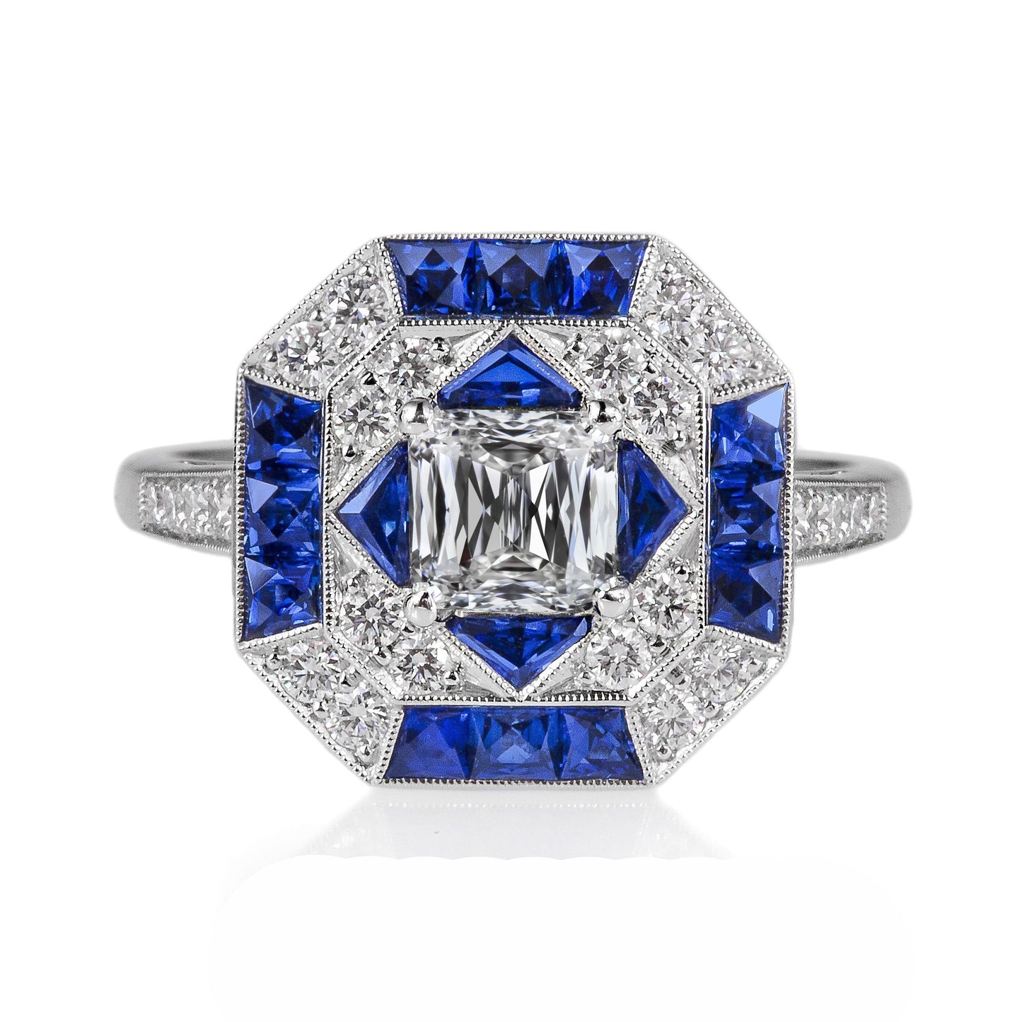 echter trillion diamant 4.50Karat ring Vorderansicht