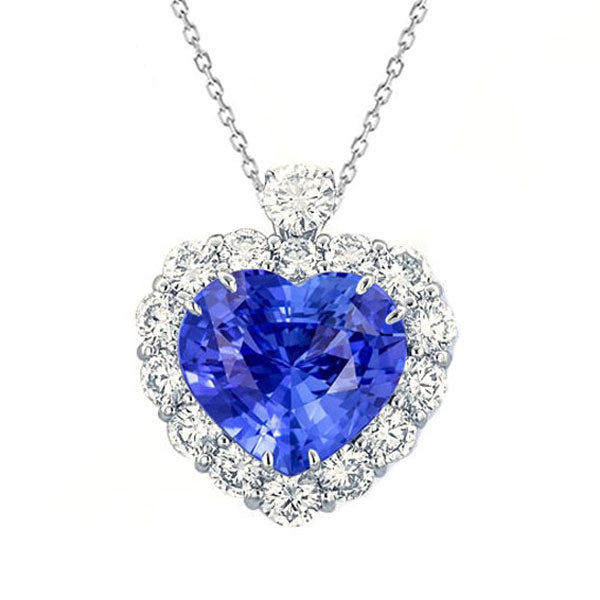 Herz-Edelstein und runder Aus der Erde Abgebauter Natürlicher Diamant-Halo-Anhänger Slide Gold 6 Karat