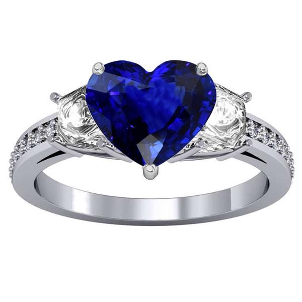 Herz-Saphir-Verlobungsring mit runden Diamanten Schmuck 4,50 Karat - harrychadent.de