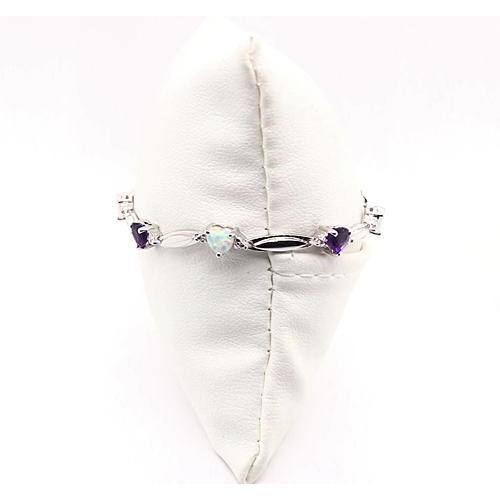 Herzform Lila Amethyst & Opal Diamant Armband 9,54 Karat - harrychadent.de