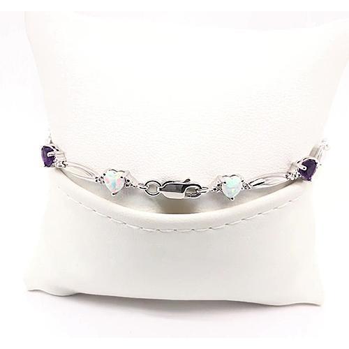 Herzform Lila Amethyst & Opal Diamant Armband 9,54 Karat - harrychadent.de