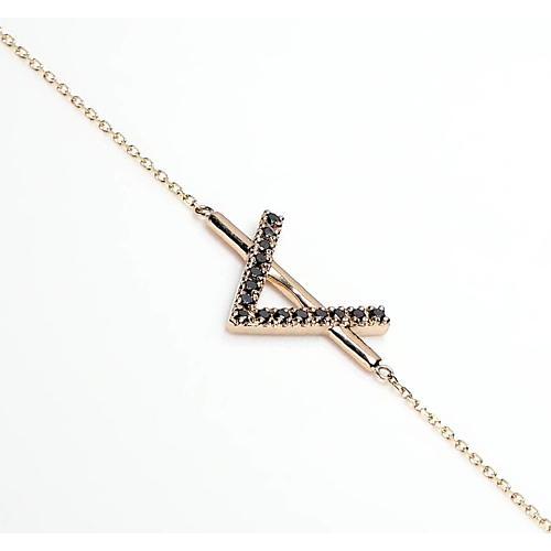 Initial Armband Black Diamant Prong Set 1,50 Karat Gelbgold 14K - harrychadent.de