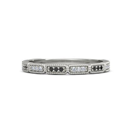 Jubiläumsband 0.54 Karat Schwarze Diamanten Vintage Weißgold 14K - harrychadent.de