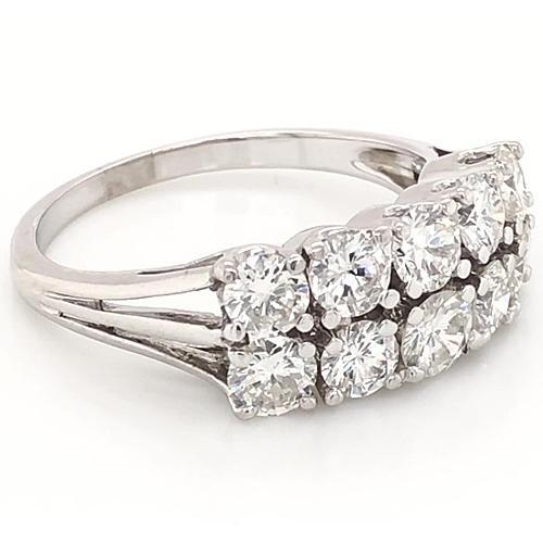 Jubiläumsband 4 Karat Zweireihige Schaftfassung Weißgold 14K - harrychadent.de