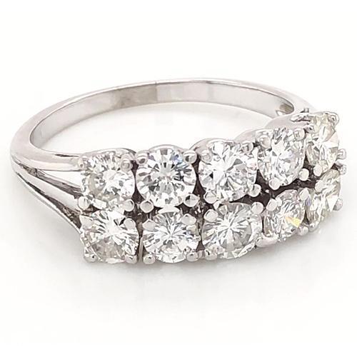 Jubiläumsband 4 Karat Zweireihige Schaftfassung Weißgold 14K - harrychadent.de