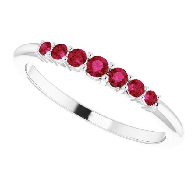 Jubiläumsband Burmesische Rubine 1 Karat 14K Weißgold Schmuck - harrychadent.de