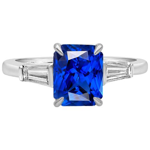 Jubiläumsring Baguette Diamanten Strahlender Saphir 3 Stein 3 Karat - harrychadent.de