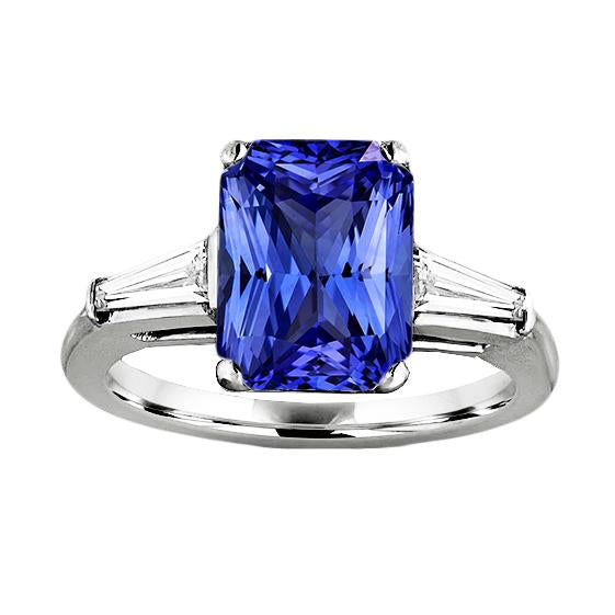 Jubiläumsring Radiant Cut Saphir & Baguette Diamanten 3,50 Karat - harrychadent.de