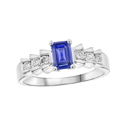 Jubiläumsring Smaragd Hellblauer Saphir 2 Karat Plissee Stil - harrychadent.de