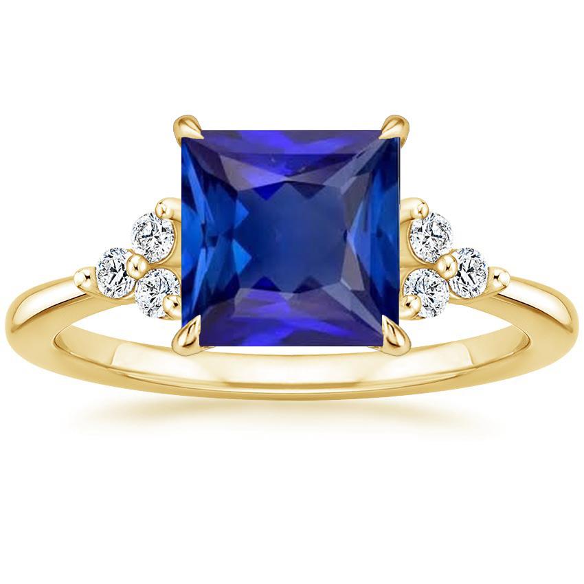 Jubiläumsring aus Gelbgold mit blauem Saphir und Diamanten 5,25 Karat - harrychadent.de