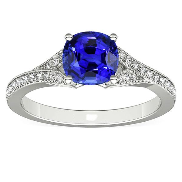 Kissen Saphir Edelstein Ring 3,50 Karat Split Shank Damenschmuck - harrychadent.de