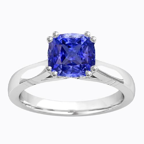 Kissen Solitaire Ring Ceylon Saphir 2 Karat Doppelspitze Schmuck - harrychadent.de