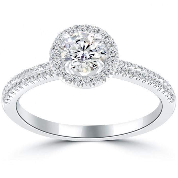 Klassischer Verlobungsring 1,66 ct. Natürlicher runder Aus der Erde Abgebauter Natürlicher Diamant Weißgold 14K
