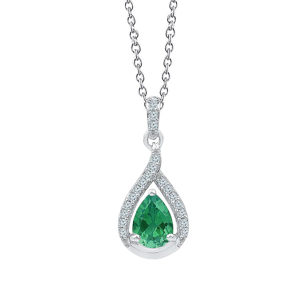 Kolumbianische grüne Smaragd-Aus der Erde Abgebauter Natürlicher Diamant-Edelstein-Anhänger-Halskette 4.60 Ct
