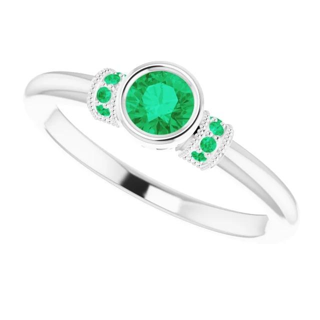 Kolumbianischer grüner Smaragdring im antiken Stil 1 Karat Schmuck Edelstein - harrychadent.de