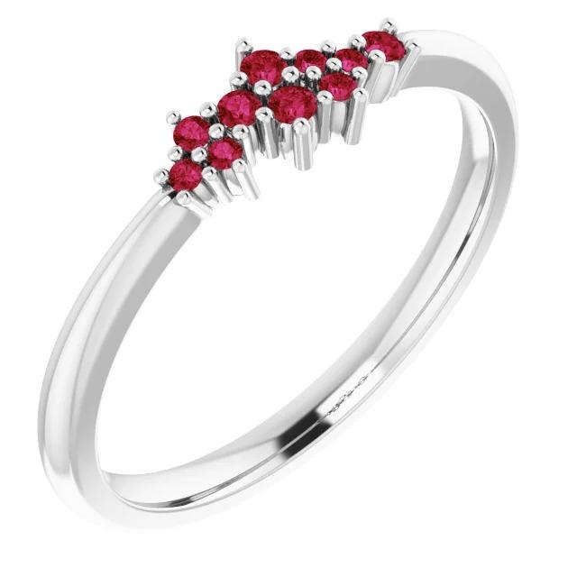 Krappenfassung Ring Rubinsteine Weißgold 14K 1 Karat - harrychadent.de