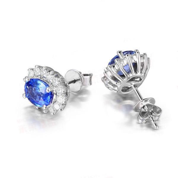 echter oval diamant 4.30Karat ohrring Vorderansicht