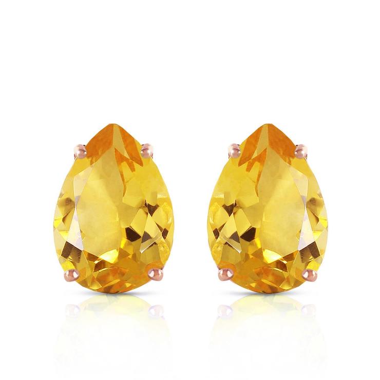 Krappenset Birnenschliff 41 Kt Citrin Ohrstecker Gelbgold 14K - harrychadent.de