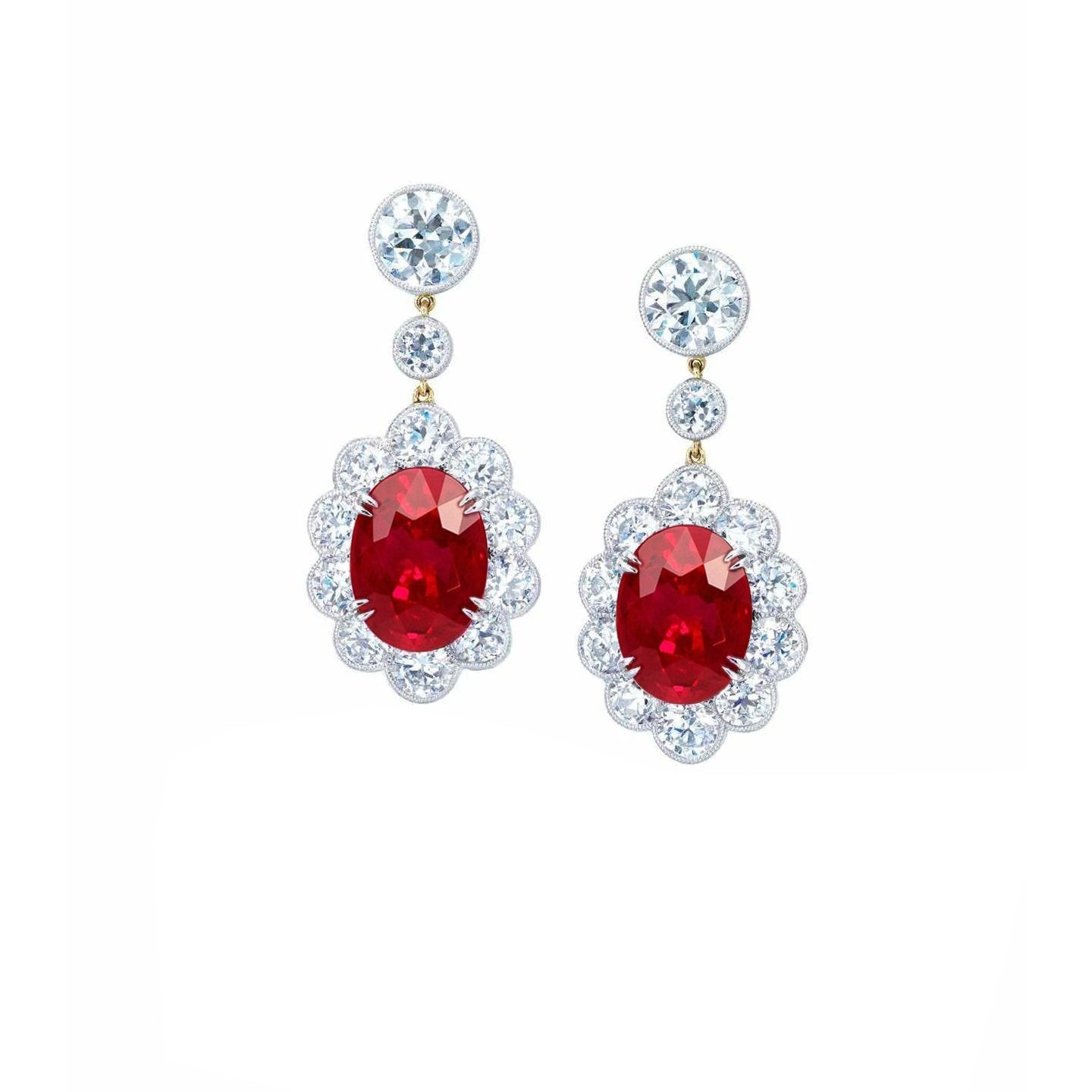Lady Ohrhänger 8.10 Karat Rubin und Diamanten Gold 14K - harrychadent.de