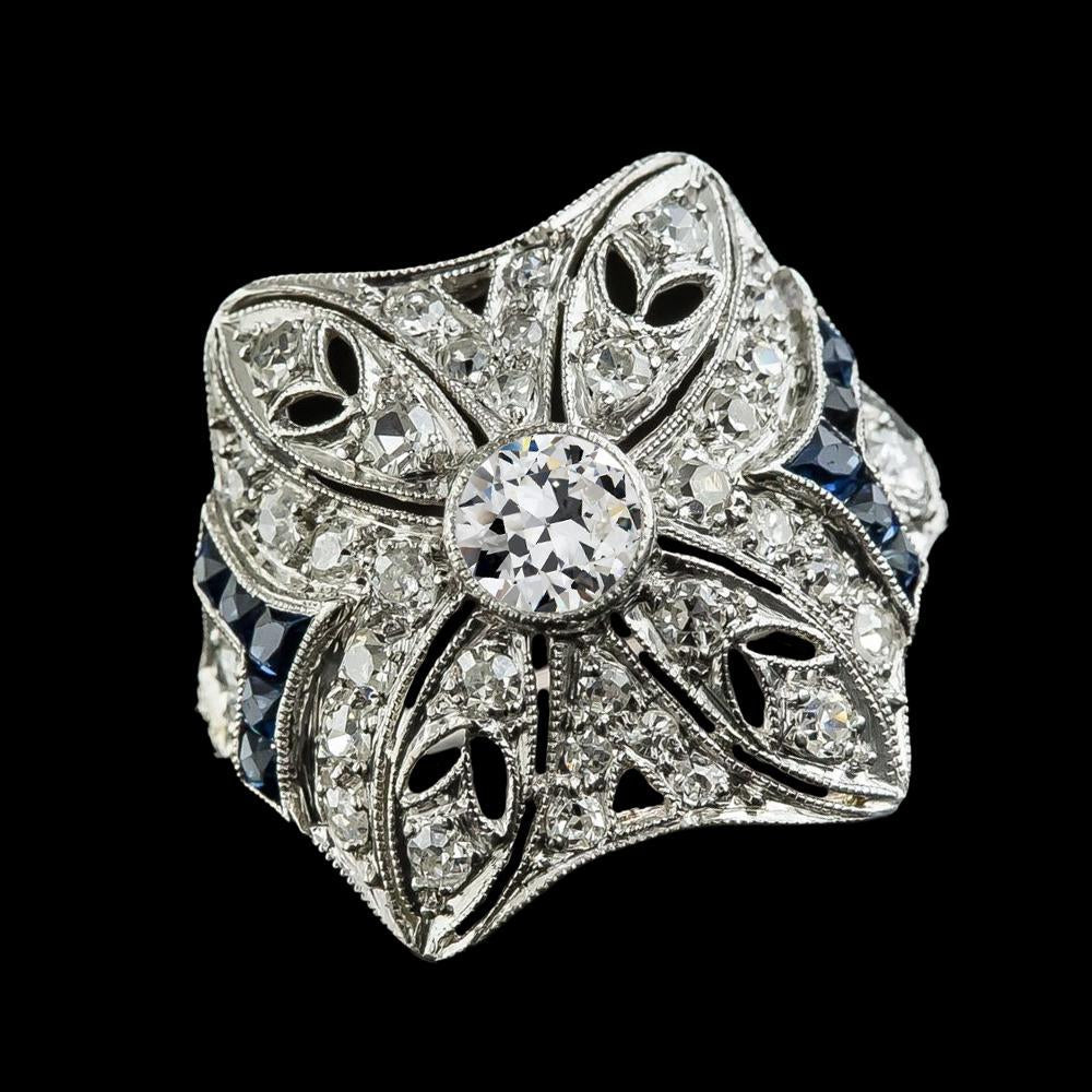 Lünette Set Rund alter Bergmann Diamantring Baguette Saphir 3 Karat - harrychadent.de