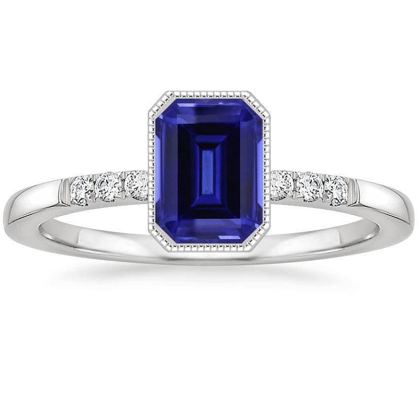 Lünette Set Blauer Saphir Diamantring 2,50 Karat Vintage Style - harrychadent.de