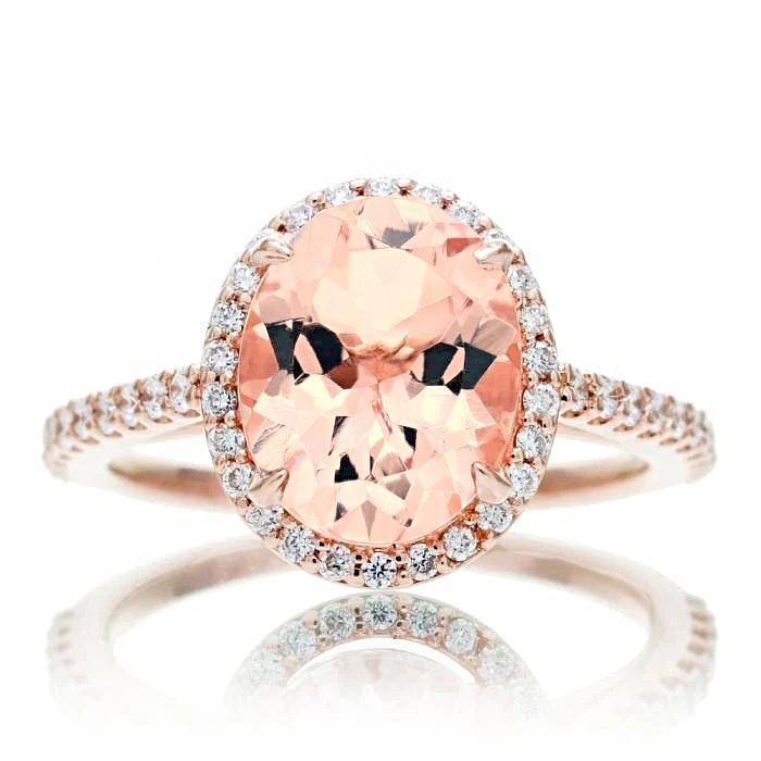 Morganit mit Diamanten 27.50 Karat Ring Roségold 14K - harrychadent.de