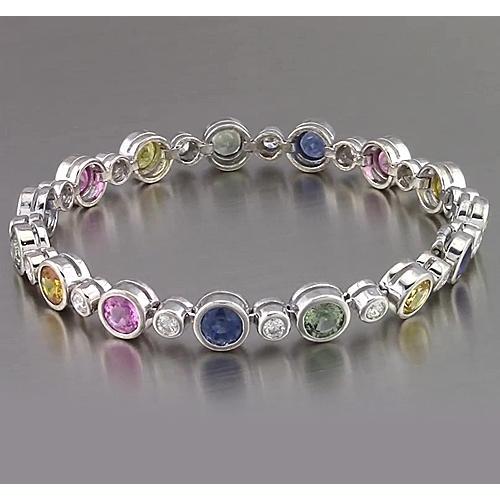 Multi Color Saphir Tennis Armband Lünette 22.50 Karat Damen Schmuck - harrychadent.de