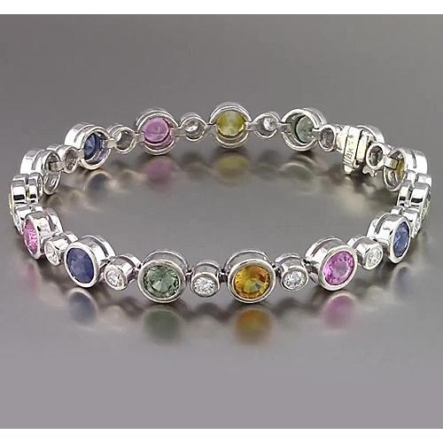 Multi Color Saphir Tennis Armband Lünette 22.50 Karat Damen Schmuck - harrychadent.de