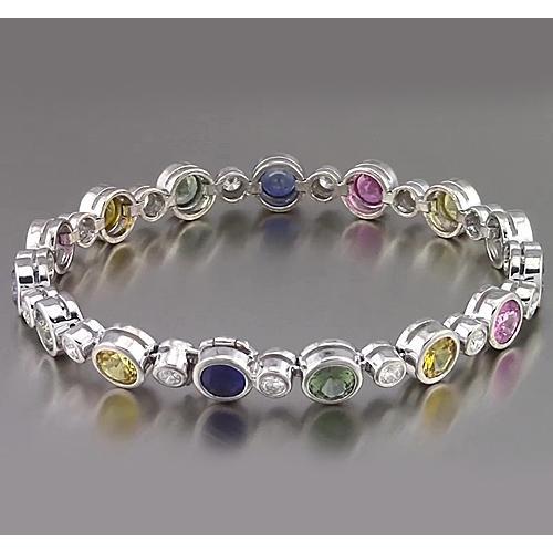 Multi Color Saphir Tennis Armband Lünette 22.50 Karat Damen Schmuck - harrychadent.de