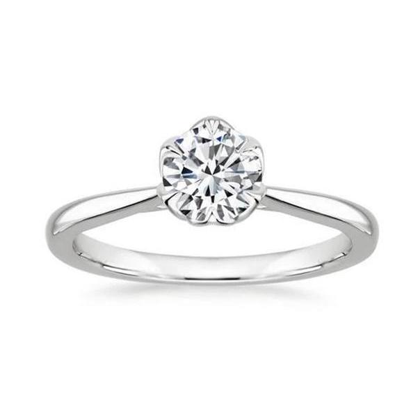 Natürlicher Aus der Erde Abgebauter Natürlicher Diamant im Rundschliff 1.70 Karat Verlobungsring Weißgold
