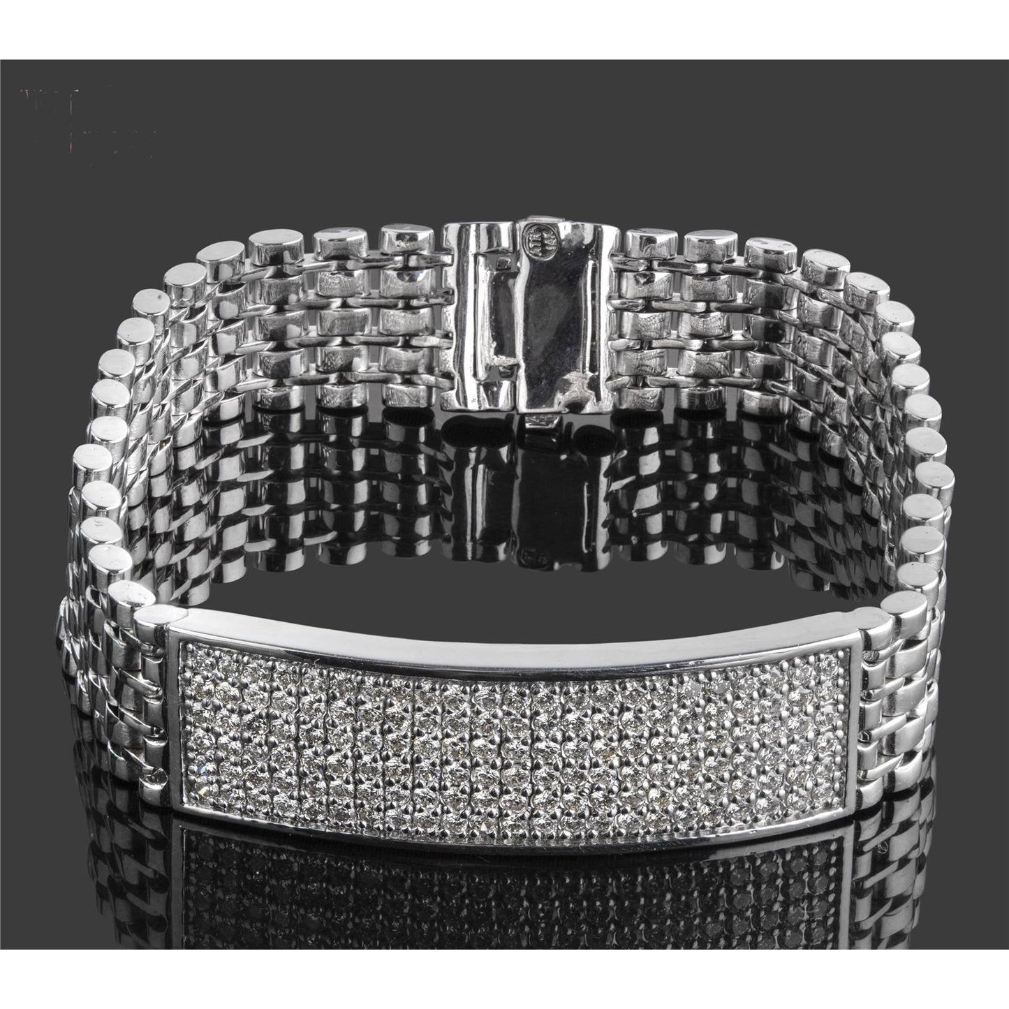 Natürlicher Rundschliff Diamant Herren Armband Weißgold 14K 9 Karat - harrychadent.de