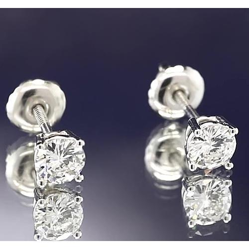Ohrstecker 2 Karat Runder Diamant Schmuck Weißgold 14K - harrychadent.de
