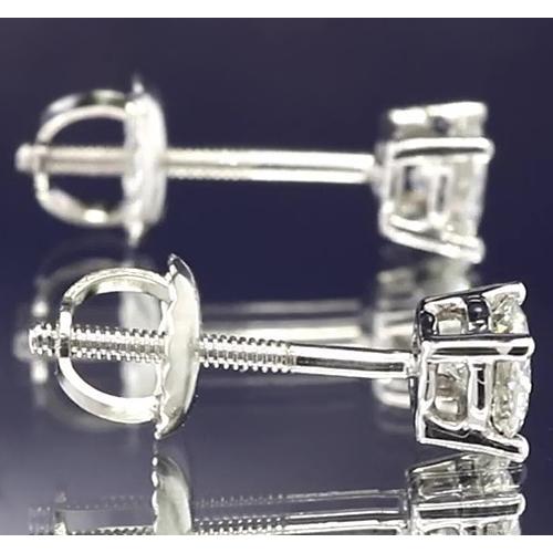 Ohrstecker 2 Karat Runder Diamant Schmuck Weißgold 14K - harrychadent.de
