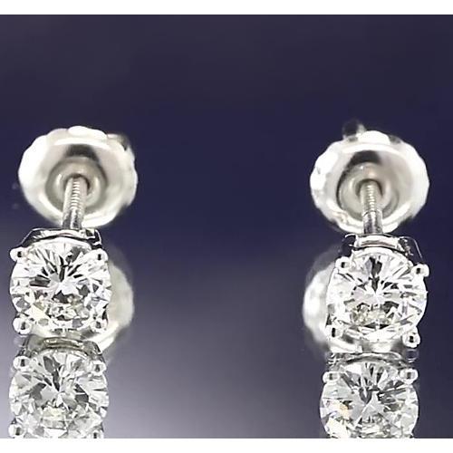 Ohrstecker 2 Karat Runder Diamant Schmuck Weißgold 14K - harrychadent.de