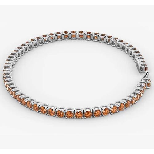Orange Saphir Tennis Armband Damen 5.90 Karat Weißgold 14K Neu - harrychadent.de