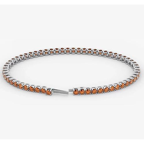 Orange Saphir Tennis Armband Damen 5.90 Karat Weißgold 14K Neu - harrychadent.de
