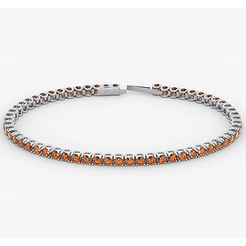 Orange Saphir Tennis Armband Damen 5.90 Karat Weißgold 14K Neu - harrychadent.de