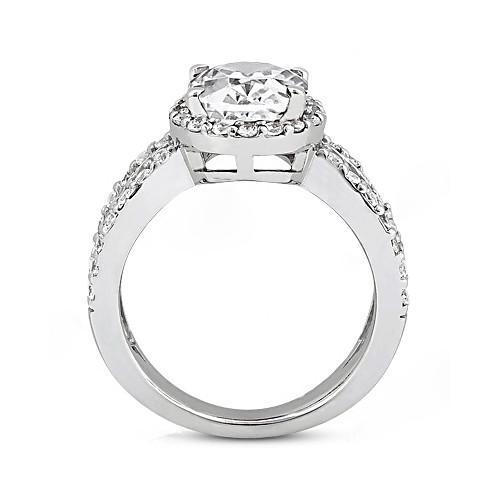 Oval Cut Aus der Erde Abgebauter Natürlicher Diamant Verlobungsring Damen Halo Ring 1,66 Karat Weißgold