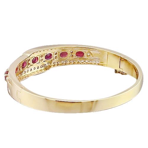 Ovaler Rubin-Diamant-Armreif 20 Karat Gelbgold 14K - harrychadent.de