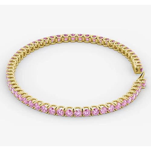 Pink Sapphire Tennis Armband 5.90 Karat Damen Weißgold Schmuck - harrychadent.de