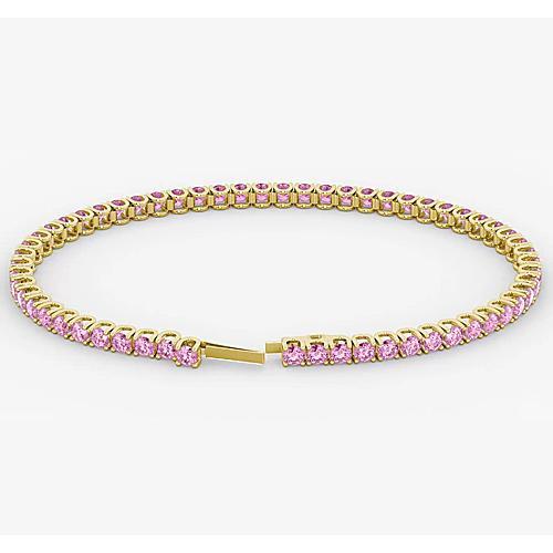 Pink Sapphire Tennis Armband 5.90 Karat Damen Weißgold Schmuck - harrychadent.de