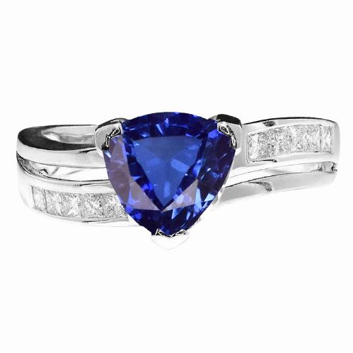 Princess Diamant Saphir Verlobungsring 2 Karat Kanalset Akzente - harrychadent.de