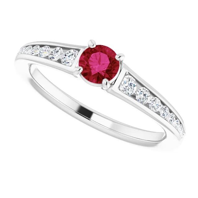 Ring 1,10 Karat Burma Rubin Diamant Akzent Weißgold 14K Schmuck - harrychadent.de
