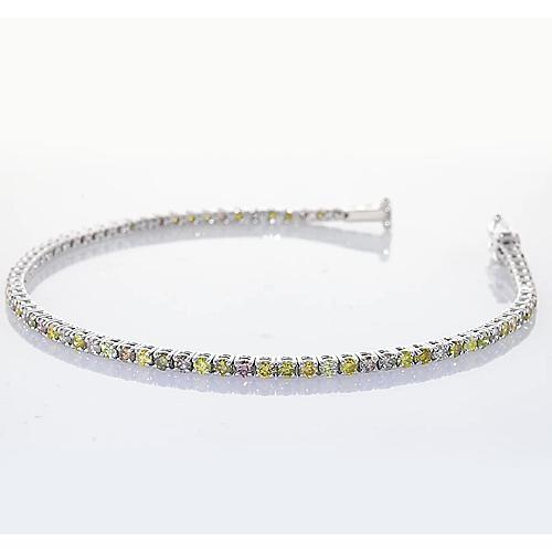 Rosa, Gelb, Grün & Weißer Saphir Tennisarmband Prong 4 Karat - harrychadent.de
