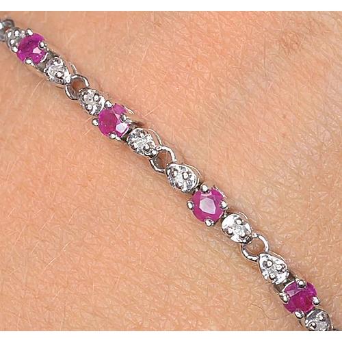 Rosa Saphir Diamant Tennisarmband 9 Karat Damen Schmuck Neu - harrychadent.de