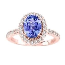 Roségold 14K 15,40 Karat Tansanit mit Diamanten Ring Neu - harrychadent.de
