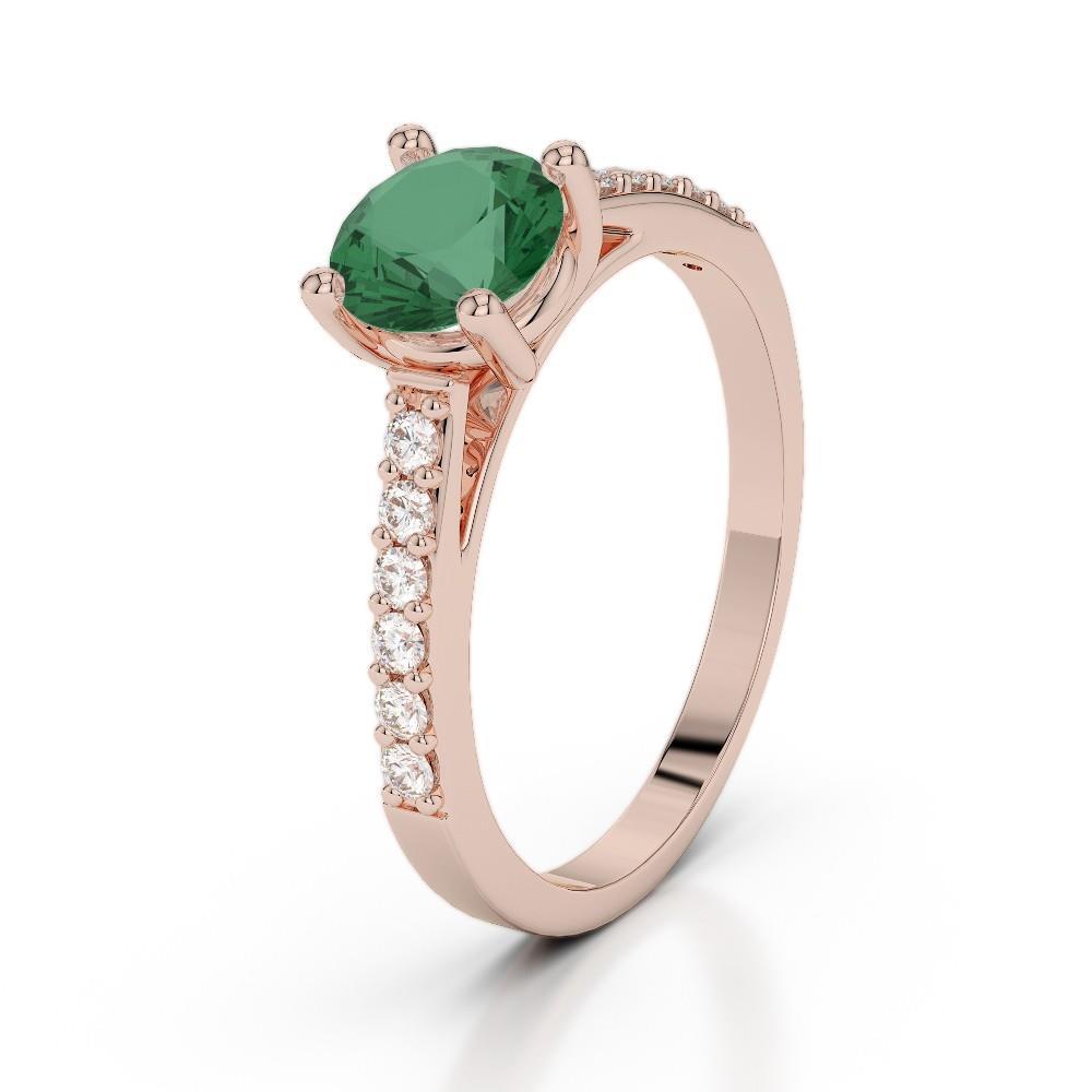 Roségold 14K Grüner Smaragd 2,50 Karat Diamanten Jubiläumsring Neu - harrychadent.de